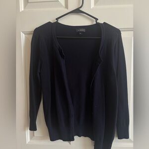 The Limited Navy Open-Front Cardigan Sweater